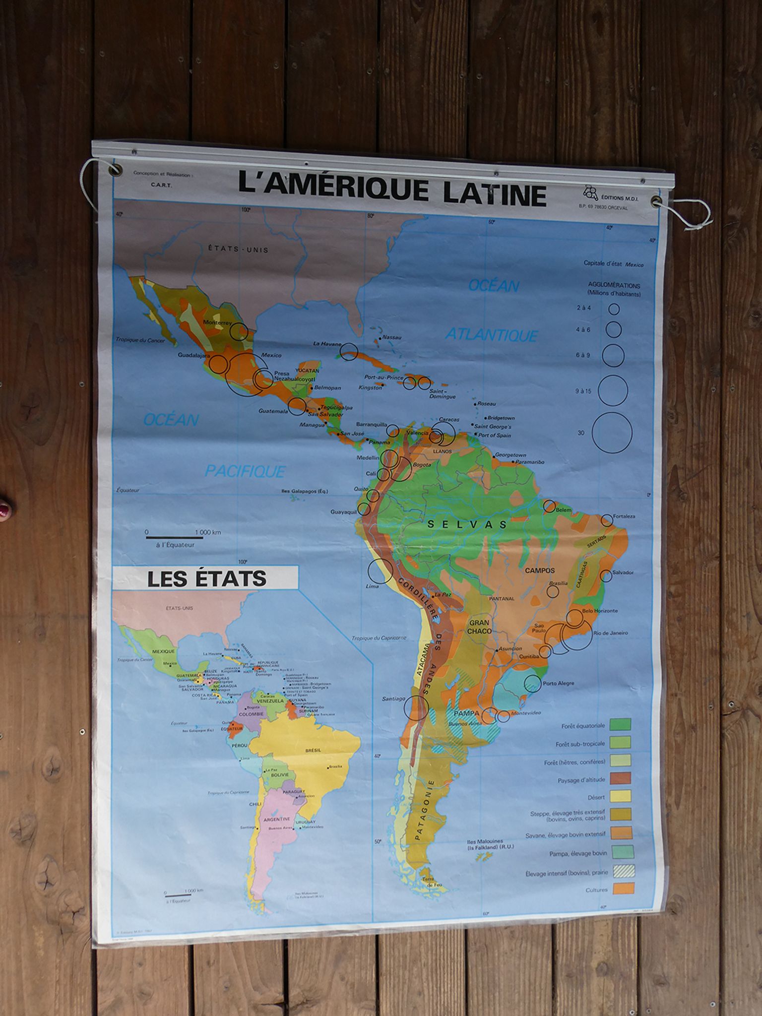 School map poster vintage Latin America Edition MDI