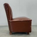 1950s Italian Mid Century Leatherette Lounge Chair