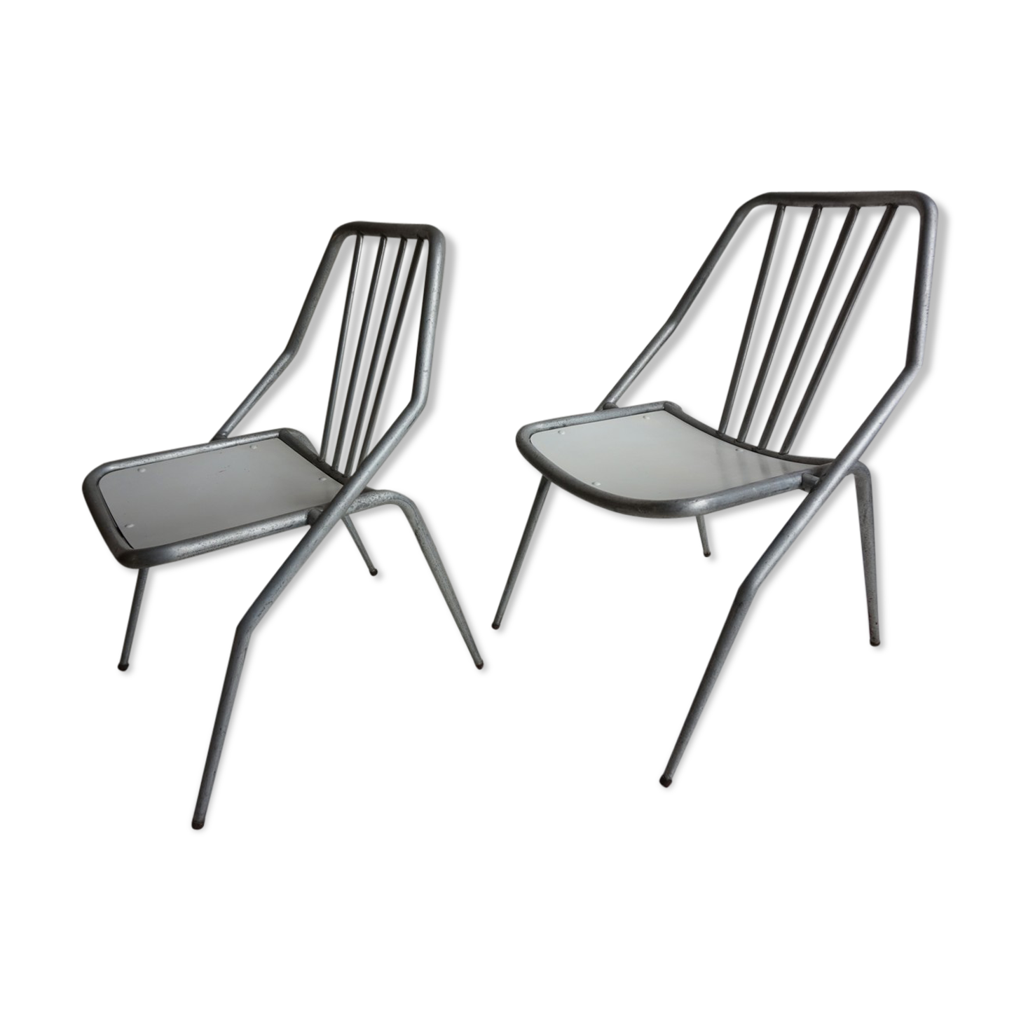 Italian Aluminum Garden Chairs from Industrie Conti Cornuda, 1940s, Set of 2