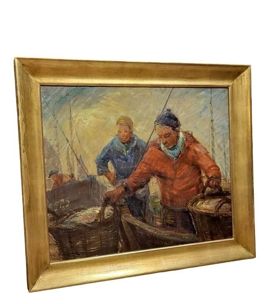 Pierre verbeke : tableau vers 1930 huile sur toile grand format
