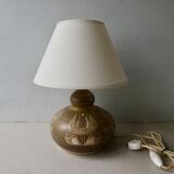 Ceramic lamp from the 60s, decoration flowers, Scandinavian, signed