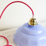 Blue glass pendant lamp, vintage
