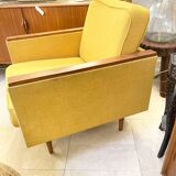 Mustard yellow Scandinavian armchair, 1950