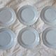 Montereau 6 plates faience fine white pearl restoration before 1819 hollow mark