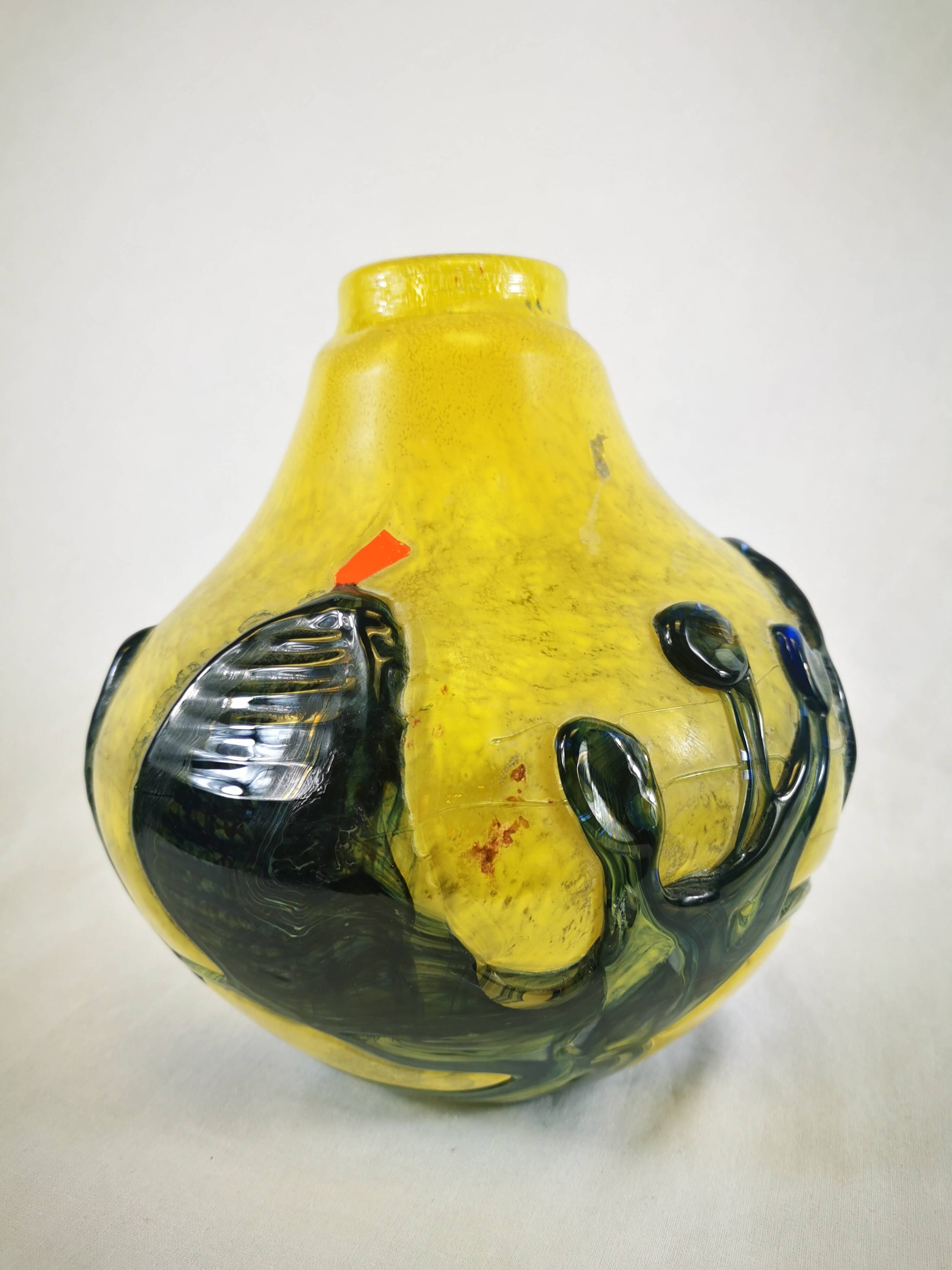 Blown Glass Vase Signed Jean Claude Novaro