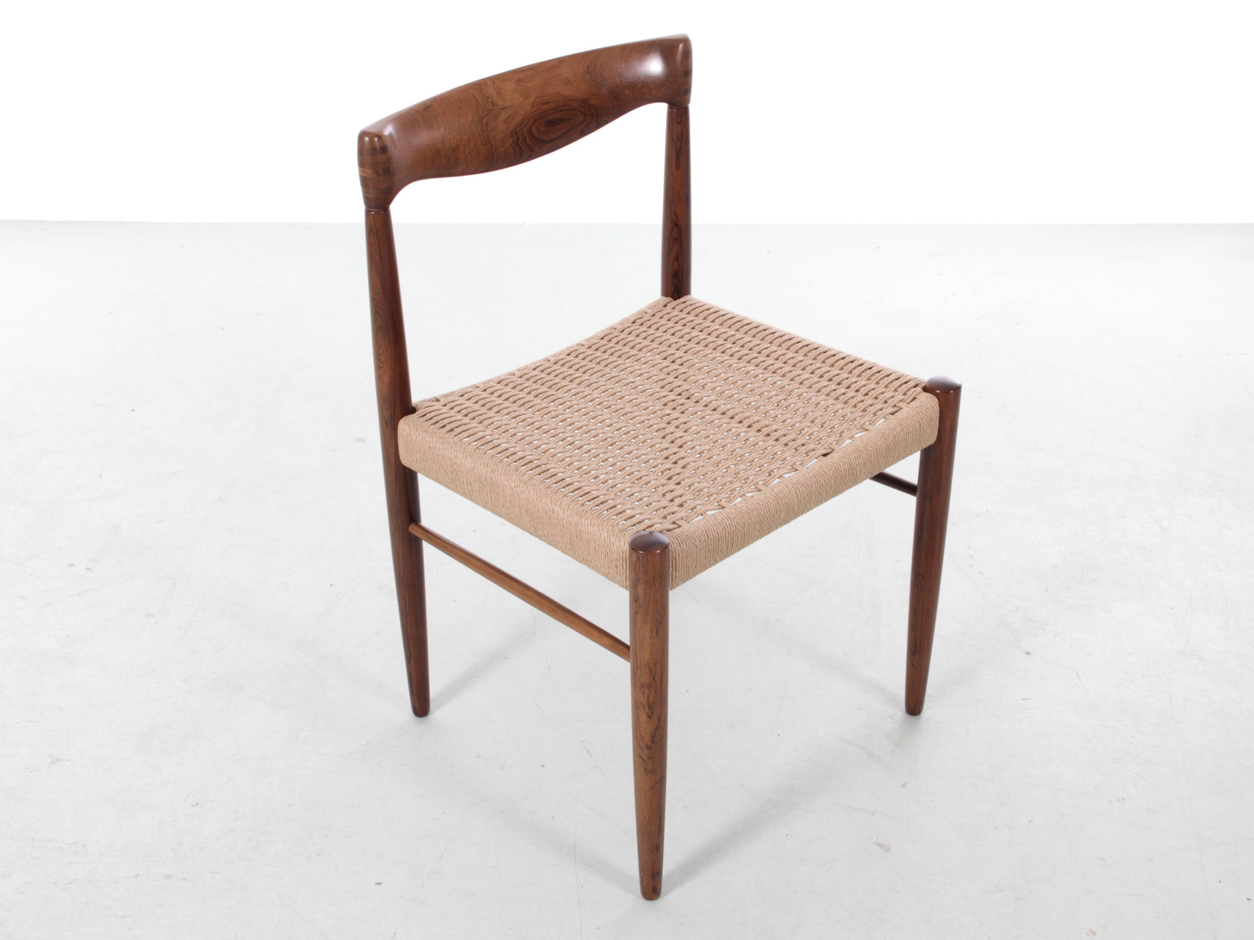 Set of 4 Scandinavian chairs in Rio rosewood by HW Klein