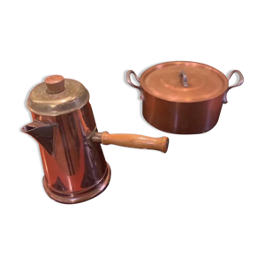 Cafetière métal cuivré