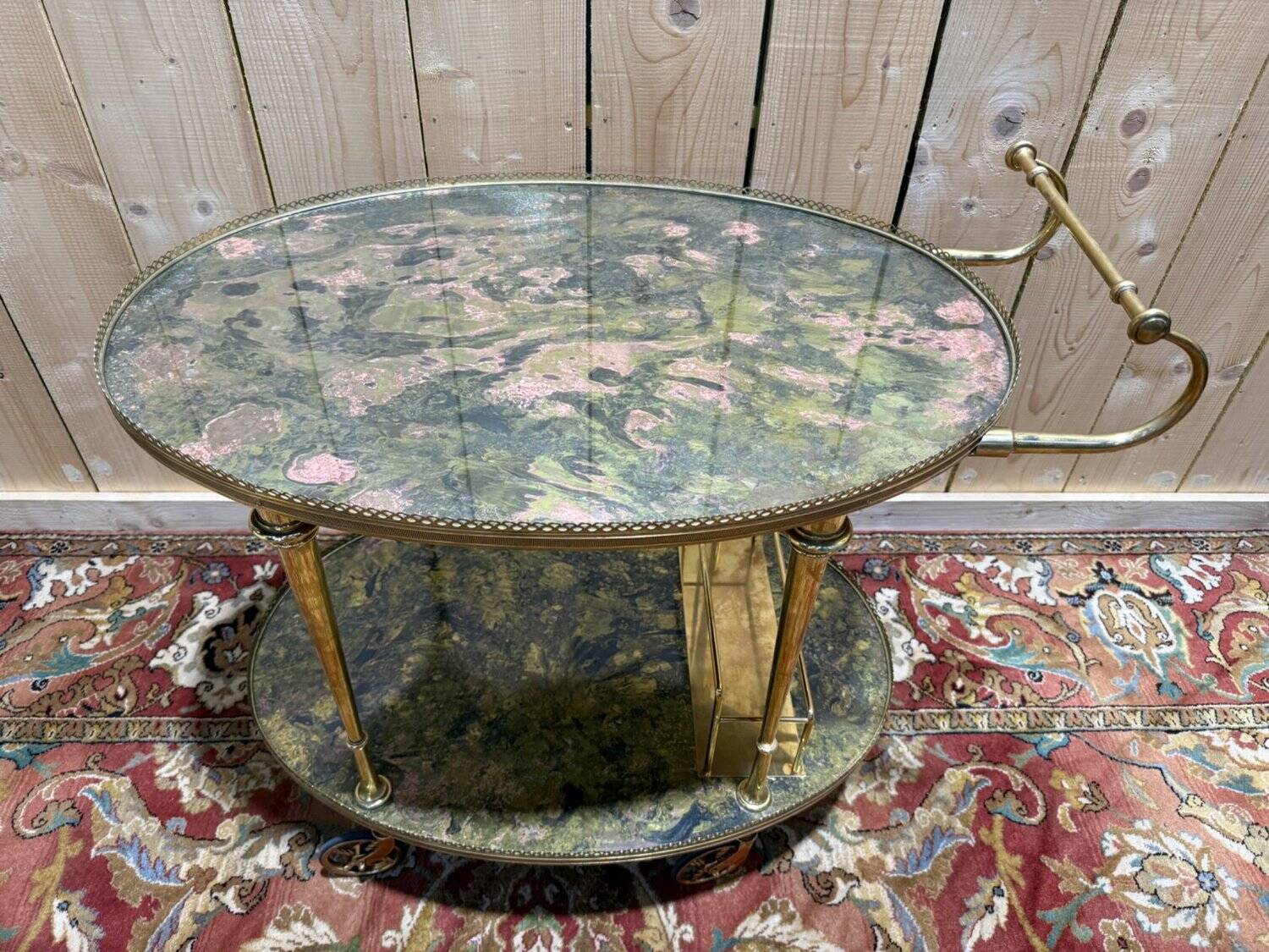 Service dessert in Louis XVI style – Brass & Faux Marble Trays – Year