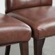 Set of 6 cognac-coloured cow leather Chesterfield dining chairs