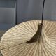 Large suspension, rattan luminaire in hat shape D:80cm