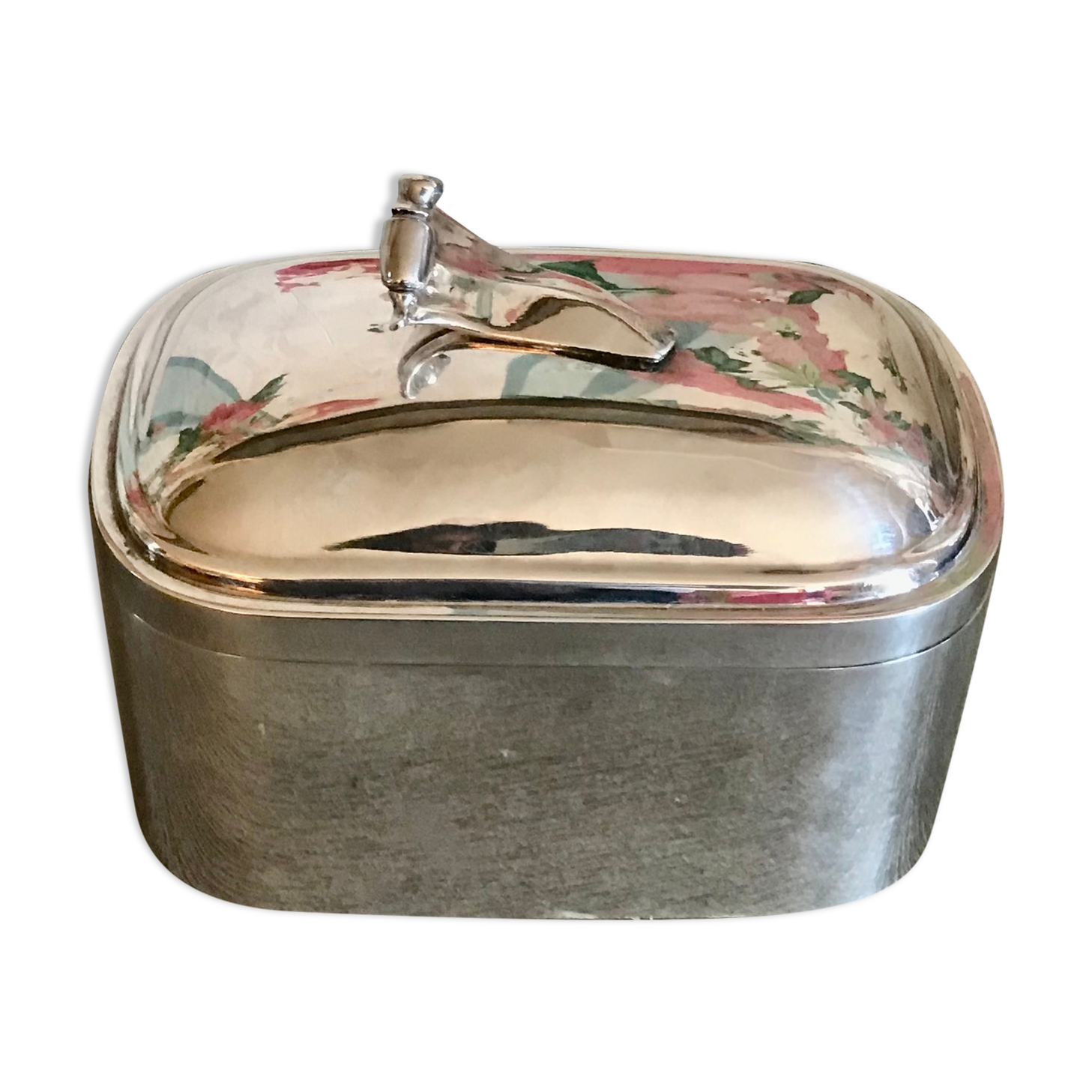 Art deco silver metal box