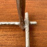 Brutalist sculptural cast aluminium candlestick Danish