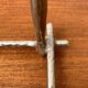 Brutalist sculptural cast aluminium candlestick Danish