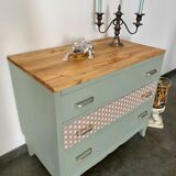 Chest of drawers 3 green water drawers