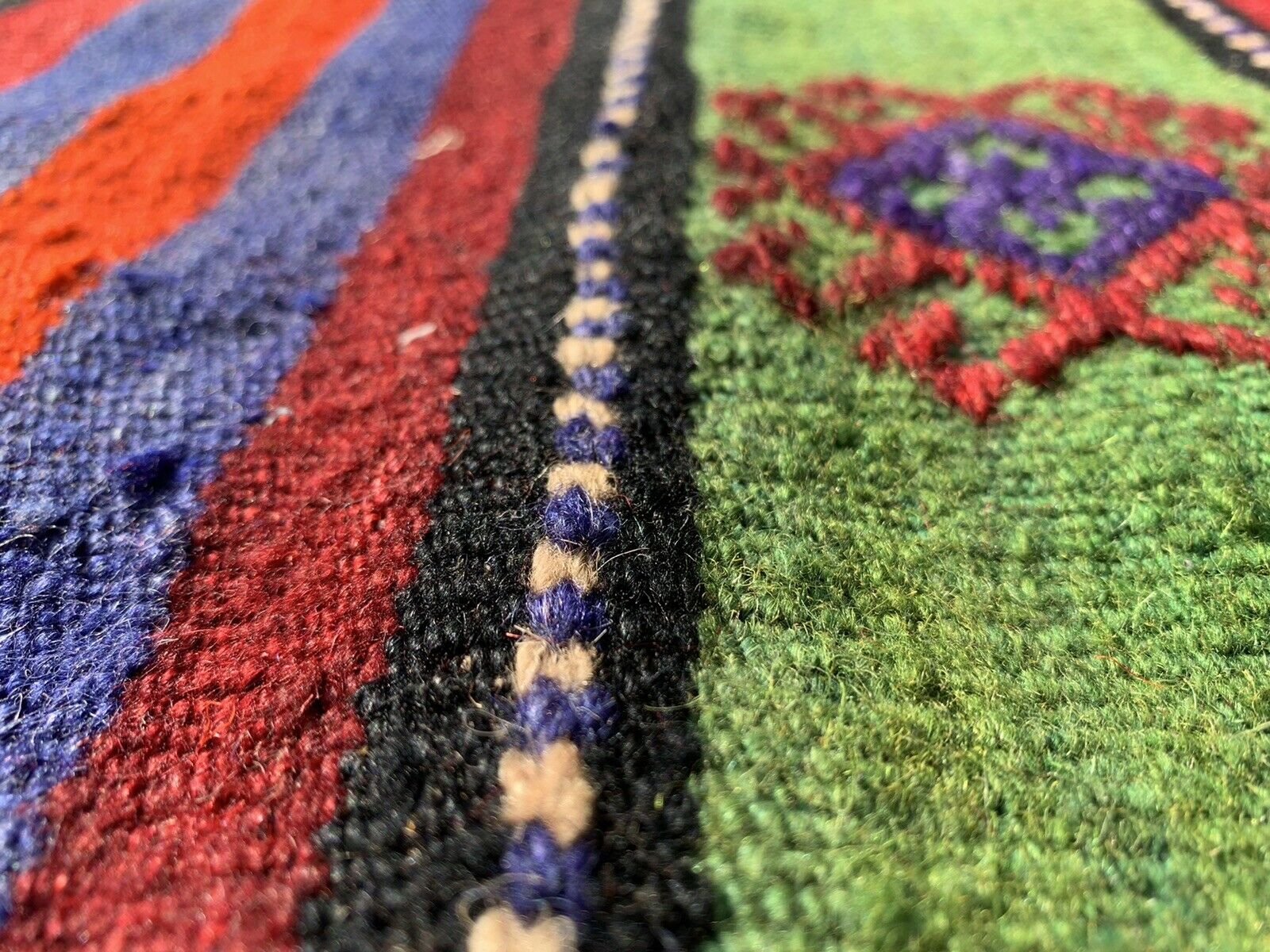 Traditional kilim carpet turkish shabby vintage country house in kelim wool 220x174 cm