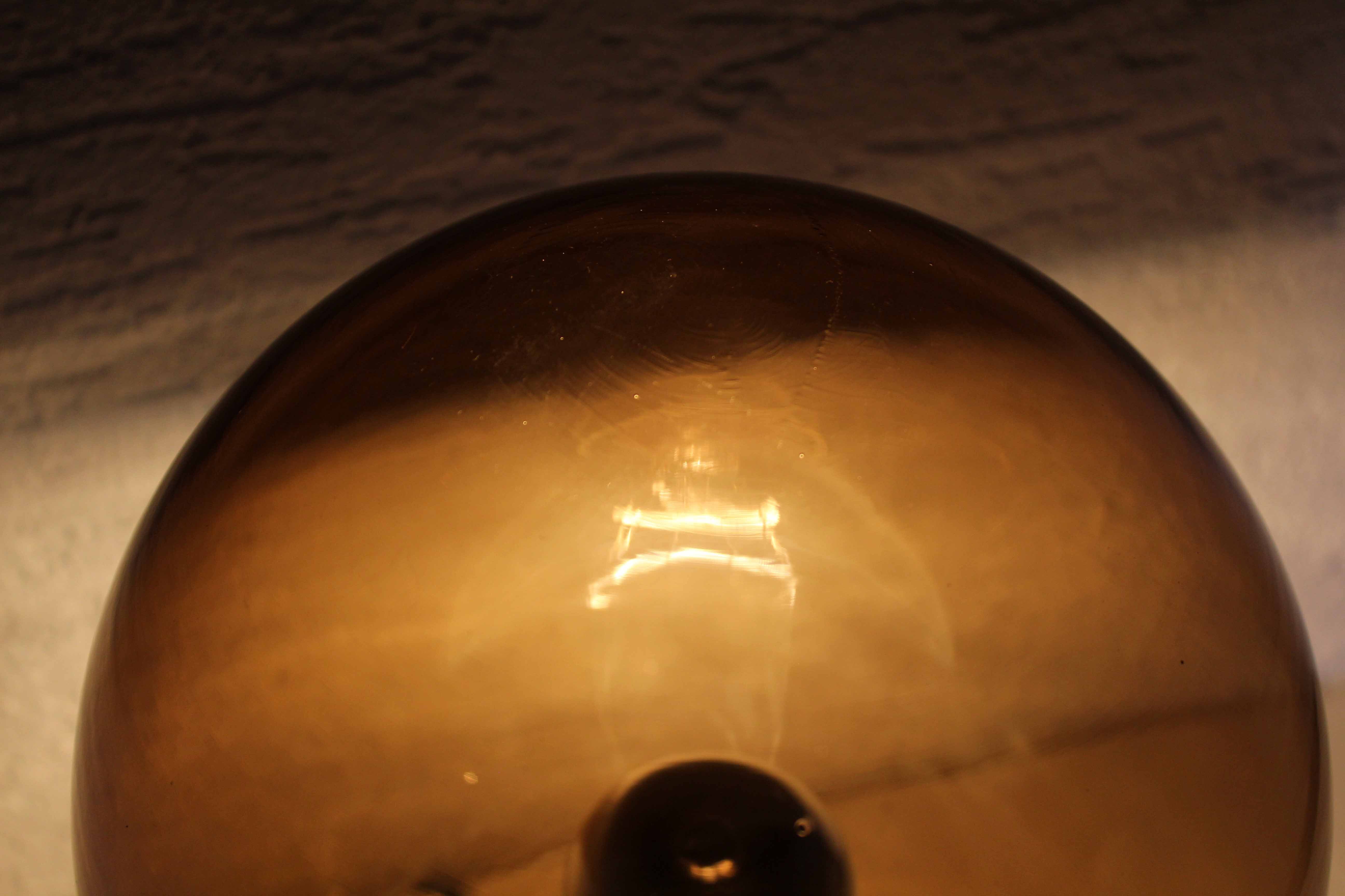 Table lamp vintage smoked glass