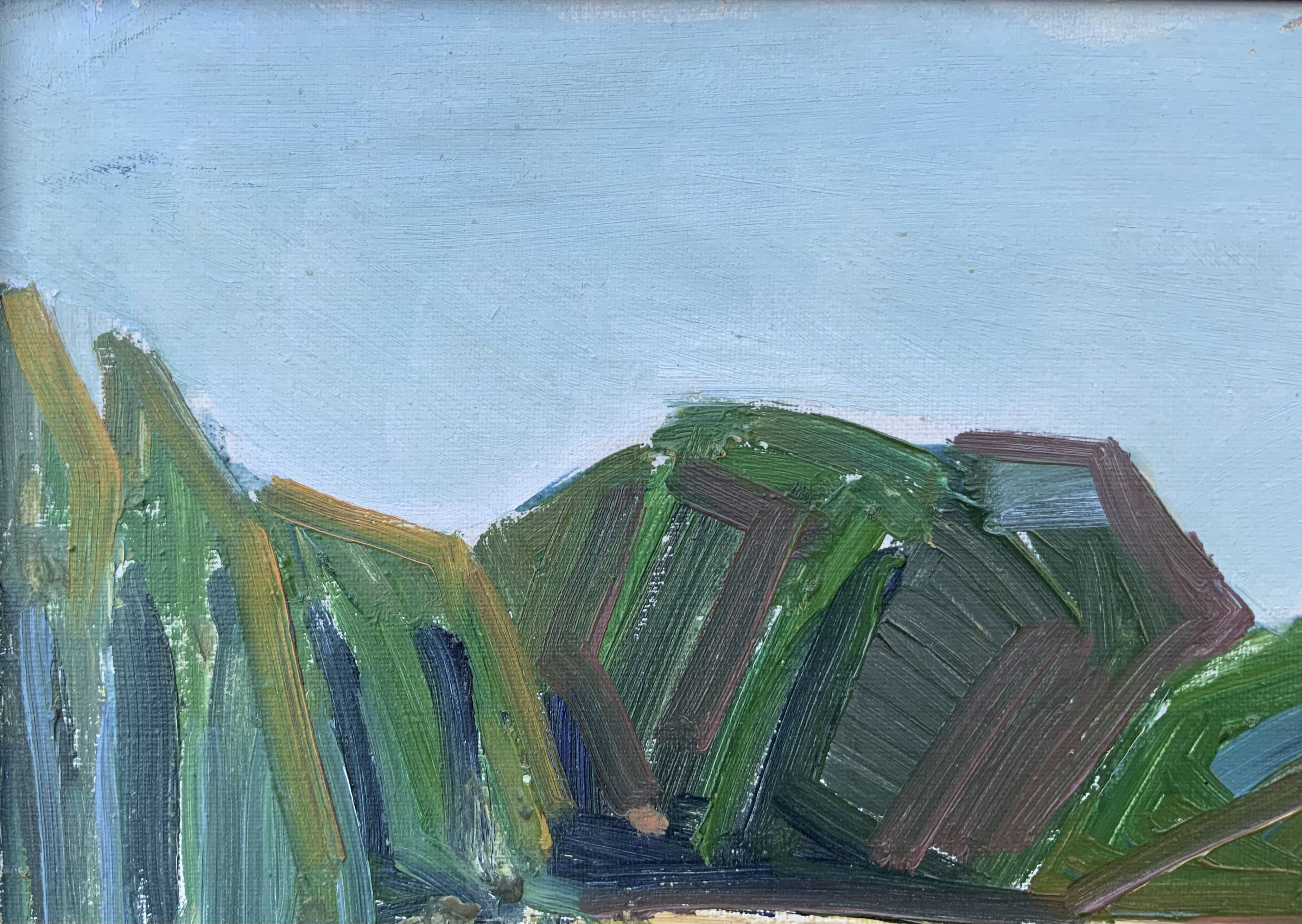 Vintage Modernist Oil on canvas landscape by Richad von Ahn