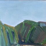 Vintage Modernist Oil on canvas landscape by Richad von Ahn