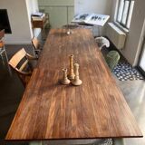Large parquet effect dining table