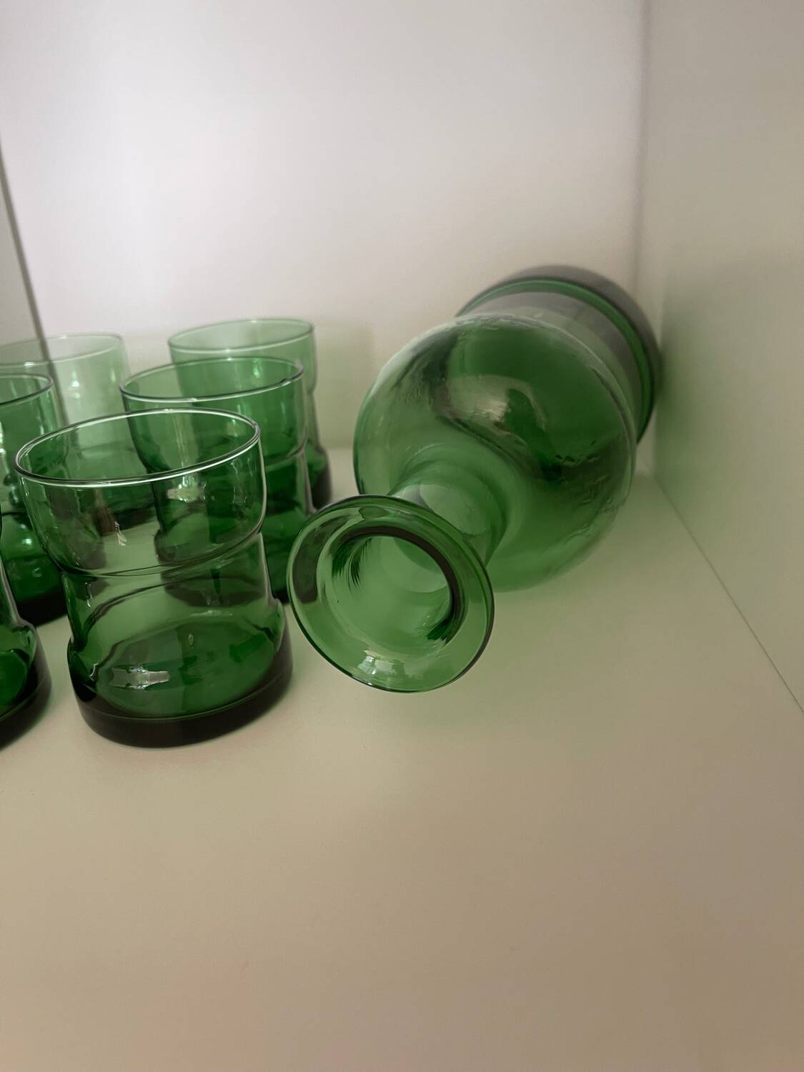 Service italien en verre bullé