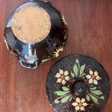 Terracotta pottery tureen Alsace folk art