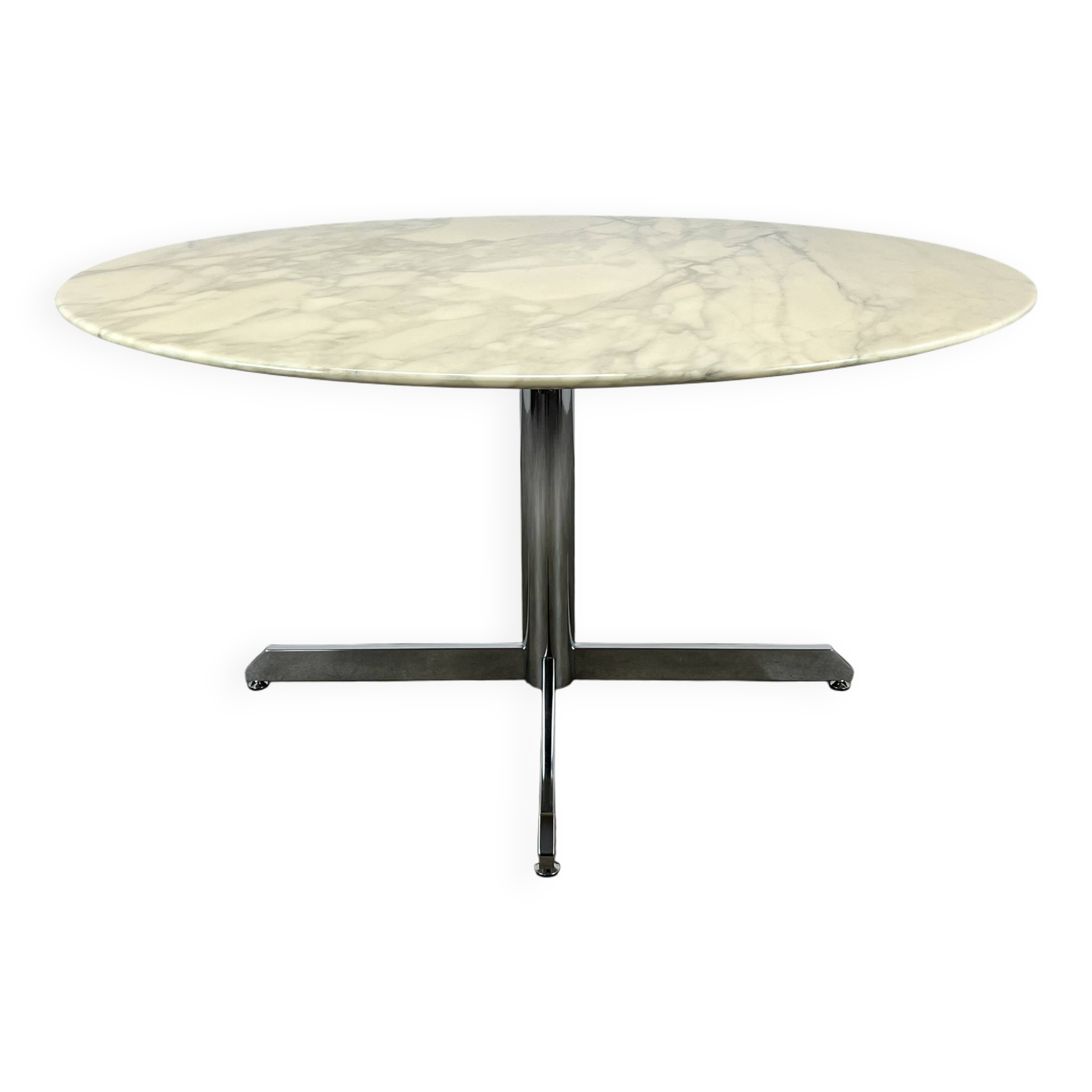 Roche Bobois round marble table for 6 people, 1970s
