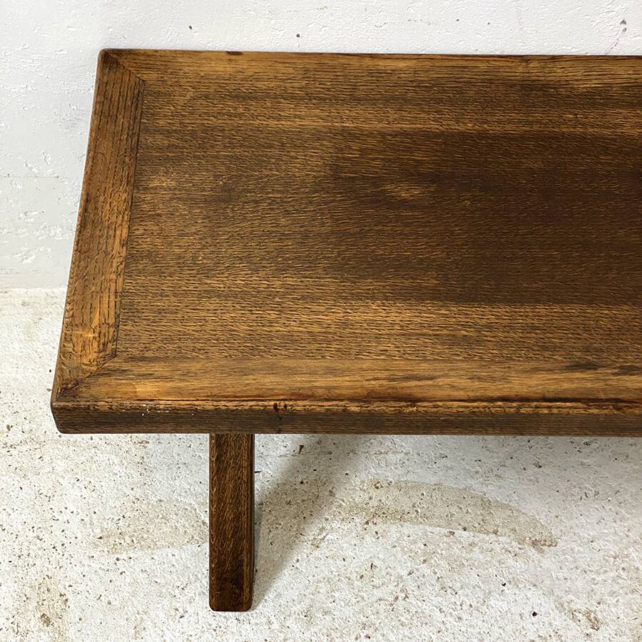 70's Brutalist Coffee Table Solid Oak