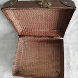 Old metal cardboard suitcase
