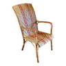 Adult armchair, vintage in rattan and bamboo, Belle Époque style.