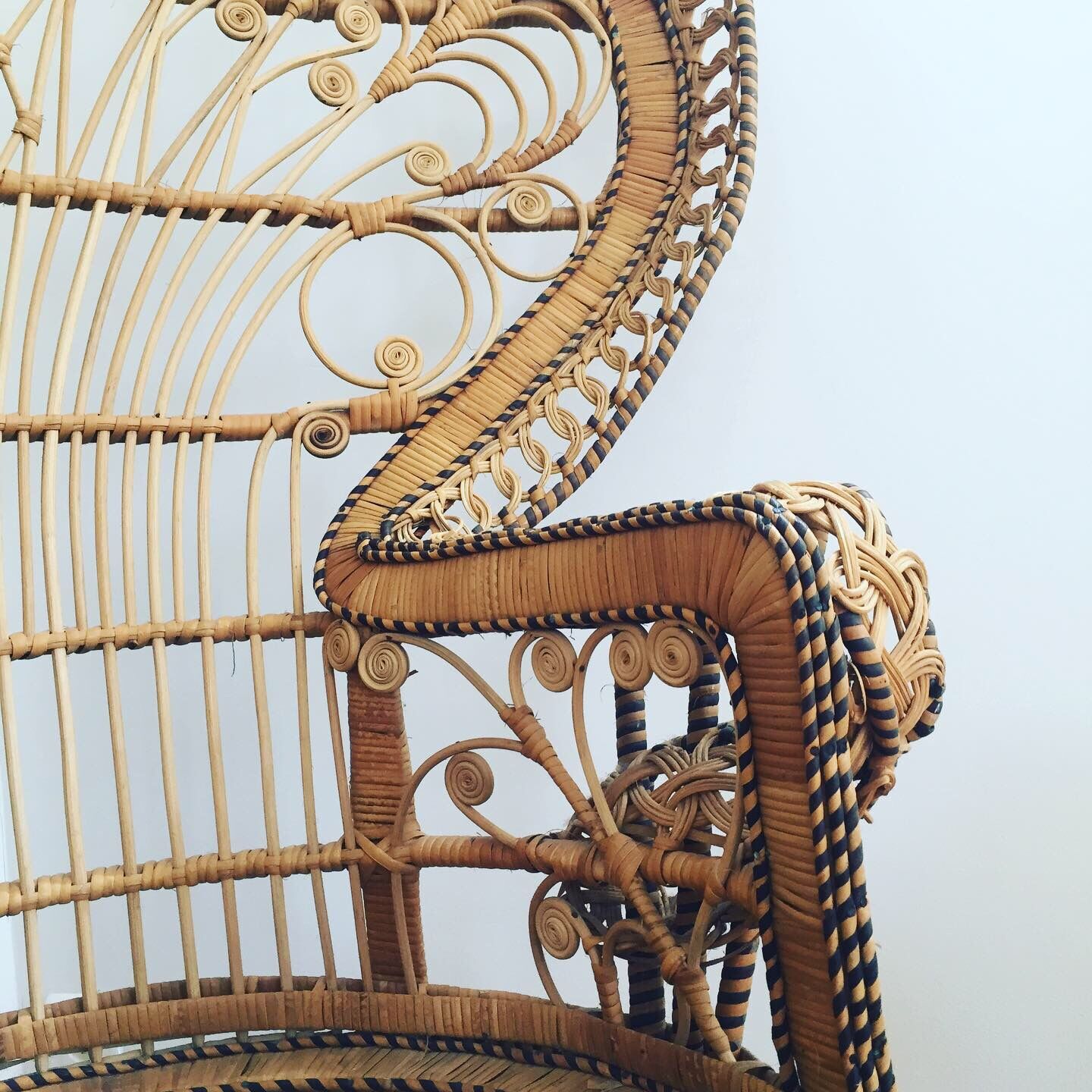 Emmanuelle peacock rattan armchair