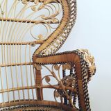 Emmanuelle peacock rattan armchair