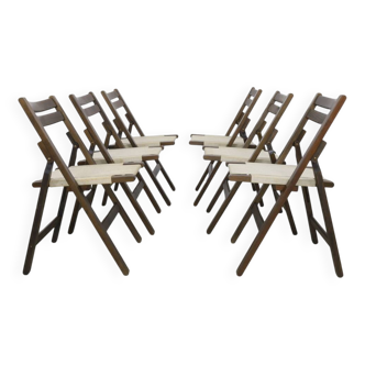 Lot de 6 chaises pliantes de style safari vintage