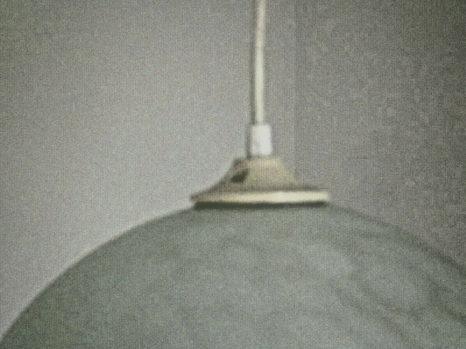 French suspended ceiling light in the shape of a white ball, Clichy 3336 glass shade.