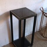 Black pedestal table Pierre Vandel 80s/90s