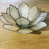 Mother-of-pearl and brass candle holder