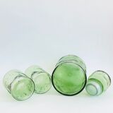 Vintage glass decanter and 3 glasses