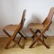 Paire de chaises pliantes en bois pliantes US ARMY seconde guerre mondiale