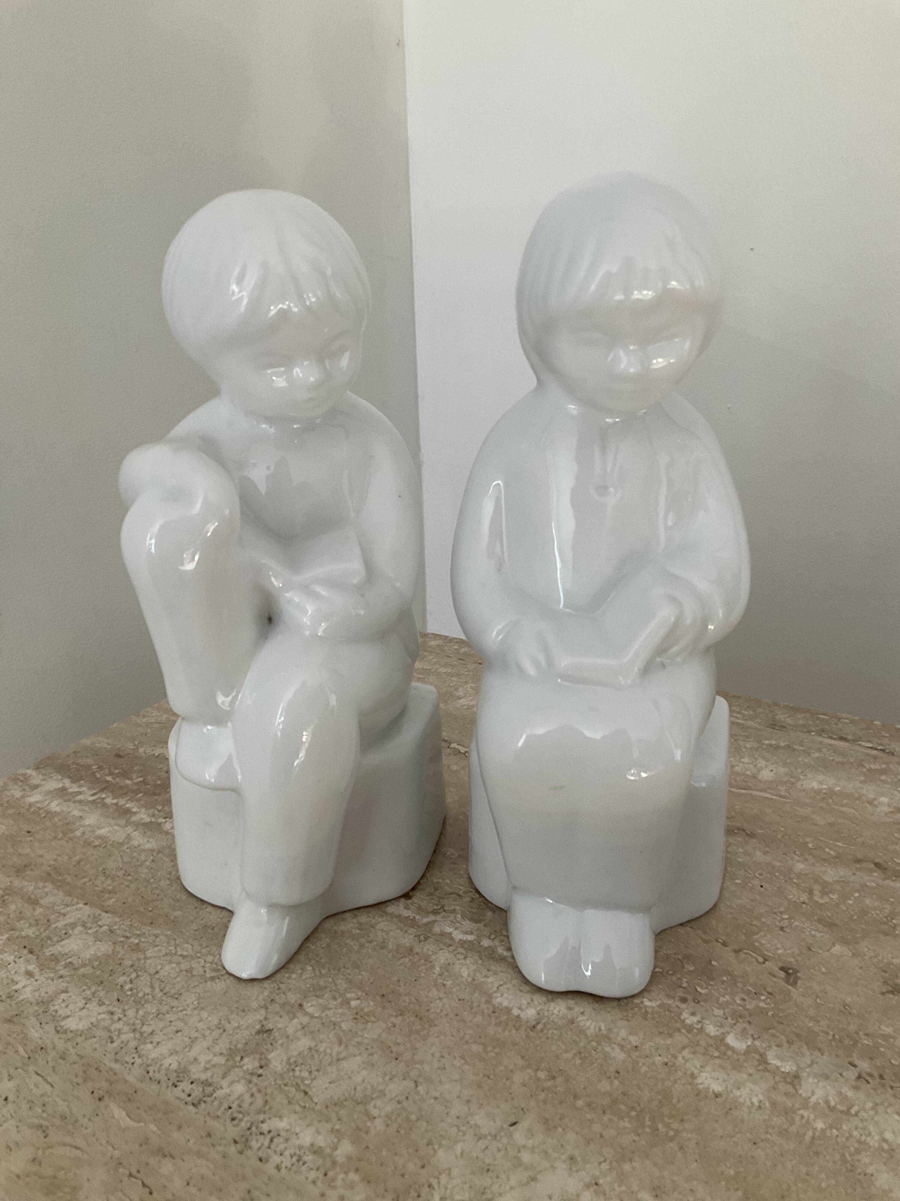 Pair of vintage ceramic bookends 70s-80s