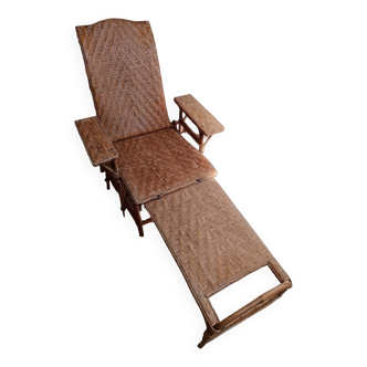Sunbed - Vintage rattan wicker deckchairs