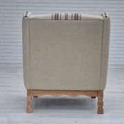 1970s, Danish armchair, furniture wool fabric, oak wood, original condition