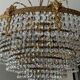 Old bronze waterfall chandelier with crystal tassels