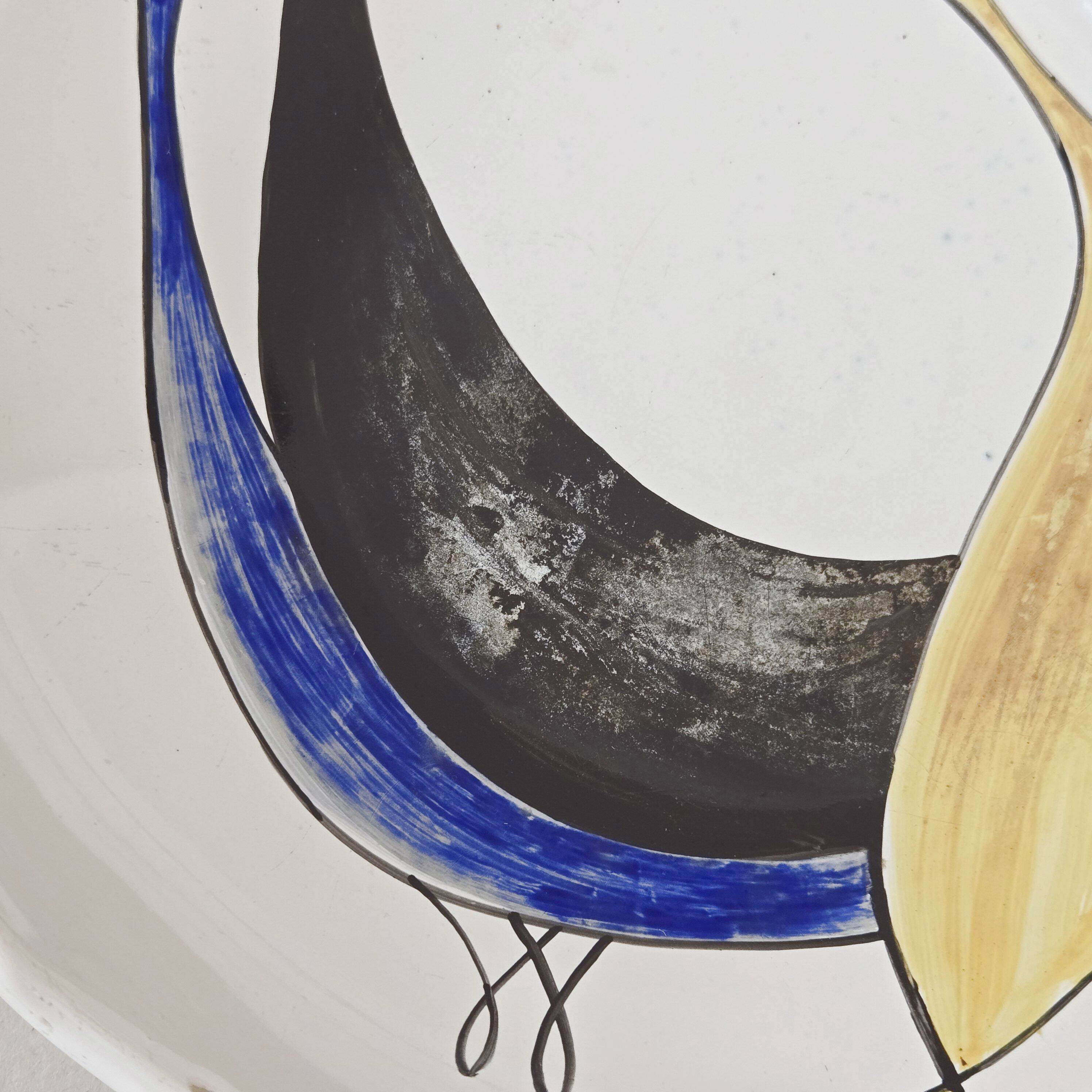 Vintage Saint-Clément flat bowl 1950