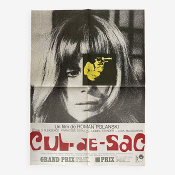 Affiche cinéma originale "Cul-de-sac" Roman Polanski, Françoise Dorleac 60x80cm 1966