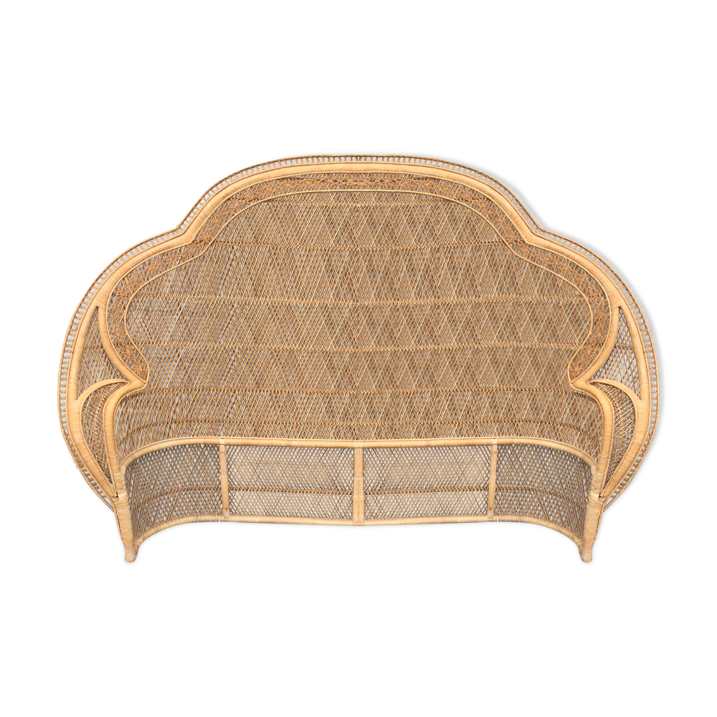 Vintage rattan headboard from the 1970s