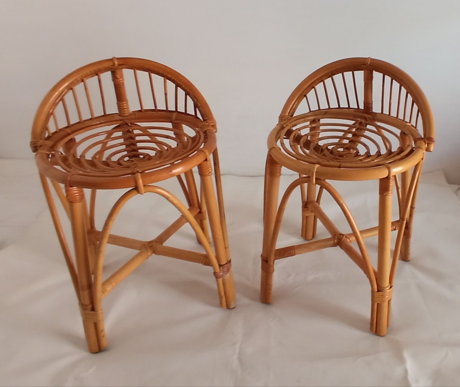 Low bamboo stools