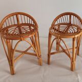 Low bamboo stools