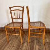 Paire de chaises cannées