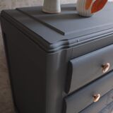 Retro charcoal grey chest of drawers
