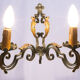 Large chandelier set and 2 appliques, Poillerat, 1950