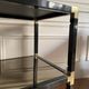 Pair of vintage metal and smoked glass side tables